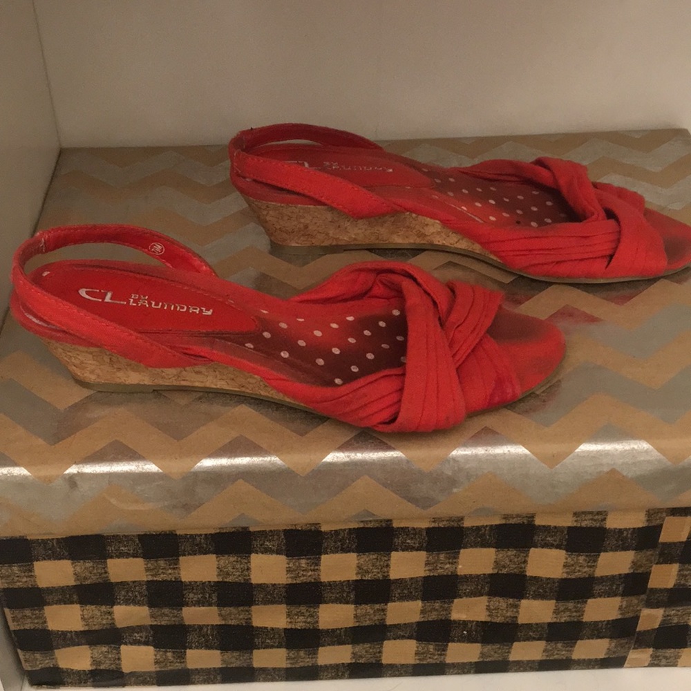 Chinese laundry red sling back espadrilles